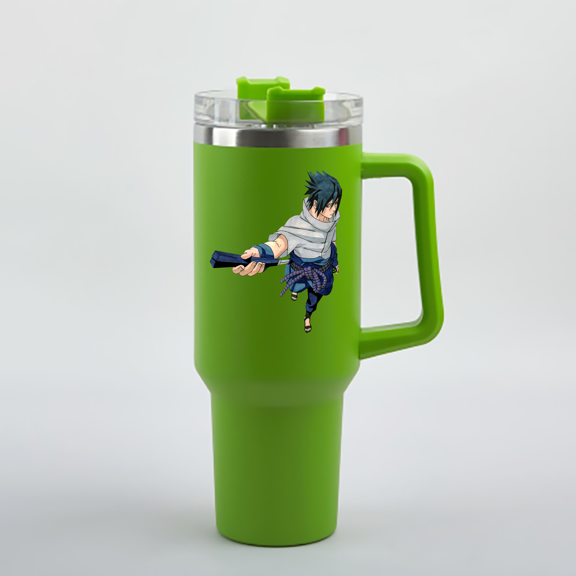 （画像用） NARUTO -ナルト- うちは サスケ Uchiha Sasuke 1200mL車用タンブラー - クリスタルステッカー（プラスチックストロー付き）